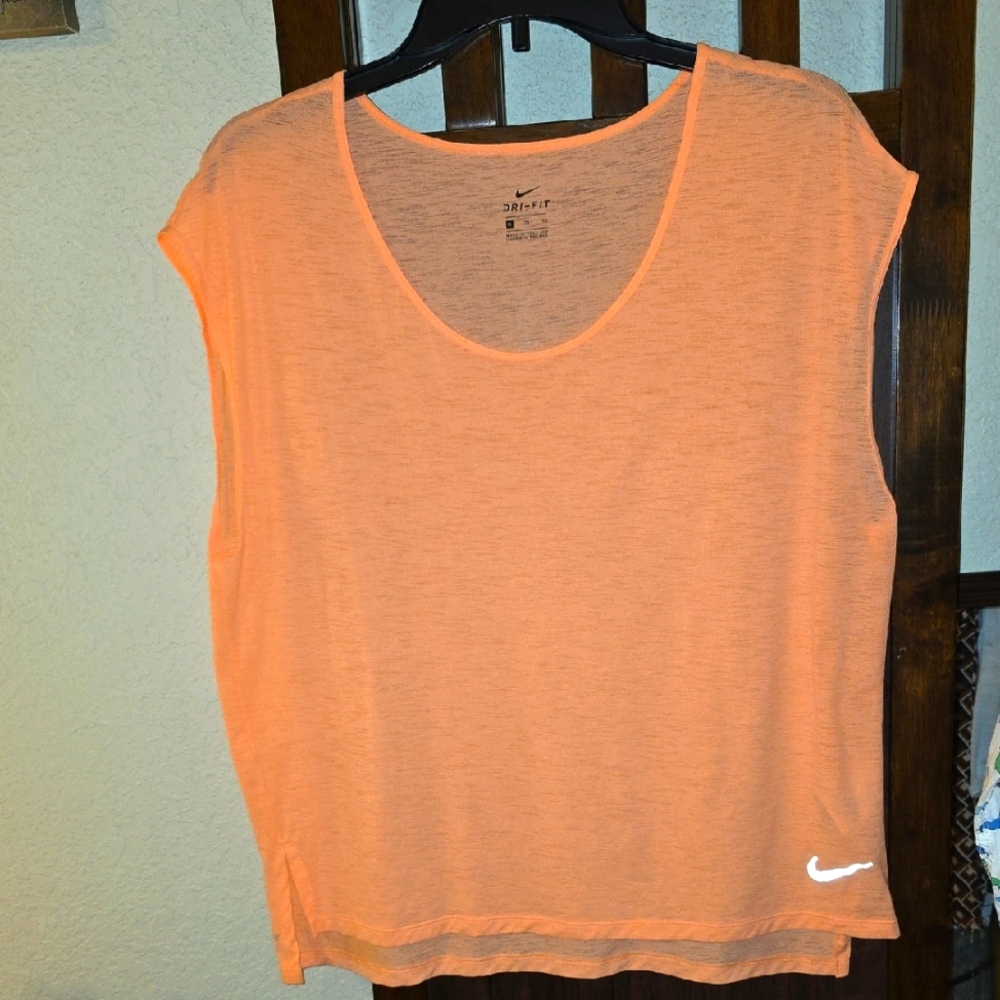 Nike Orange Sleeveless Muscle Tee Relaxed Fit
